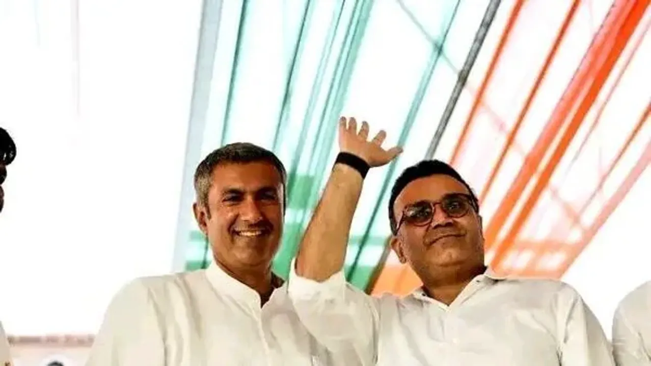  Virender Sehwag campaigns for Congress candidate in Tosham