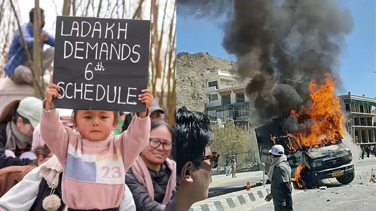  Protest Wave in Ladakh Turns Violent , 4 Dead as Gen-Z Leaders Push for Statehood & Protections