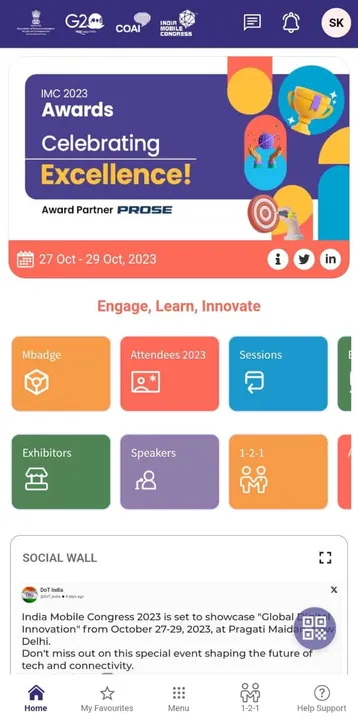 Pic 2 IMC 2023 App Home page