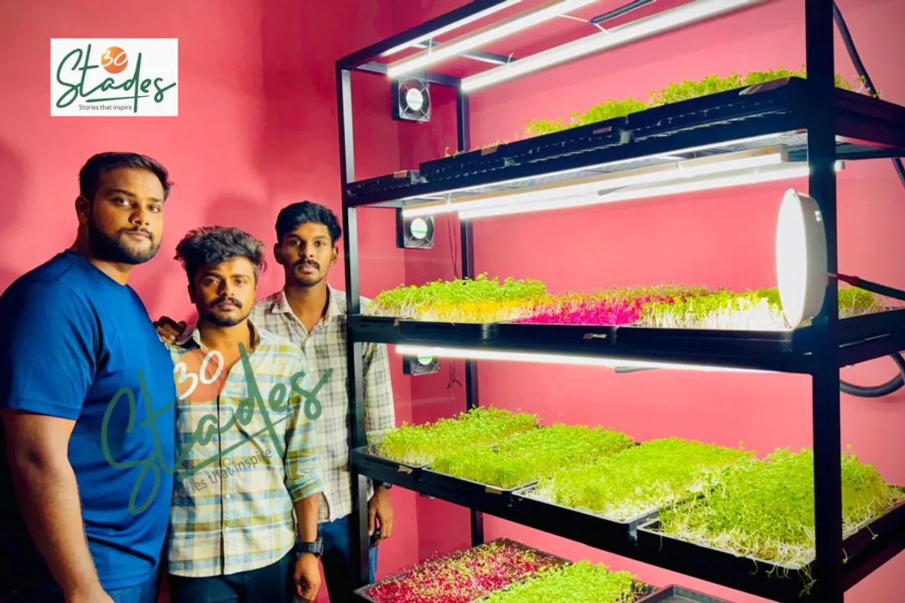 From (left to right): Basil Varghese, Anurag Mohan and Mohammed Razin have set up Microgrenz in Wayanad