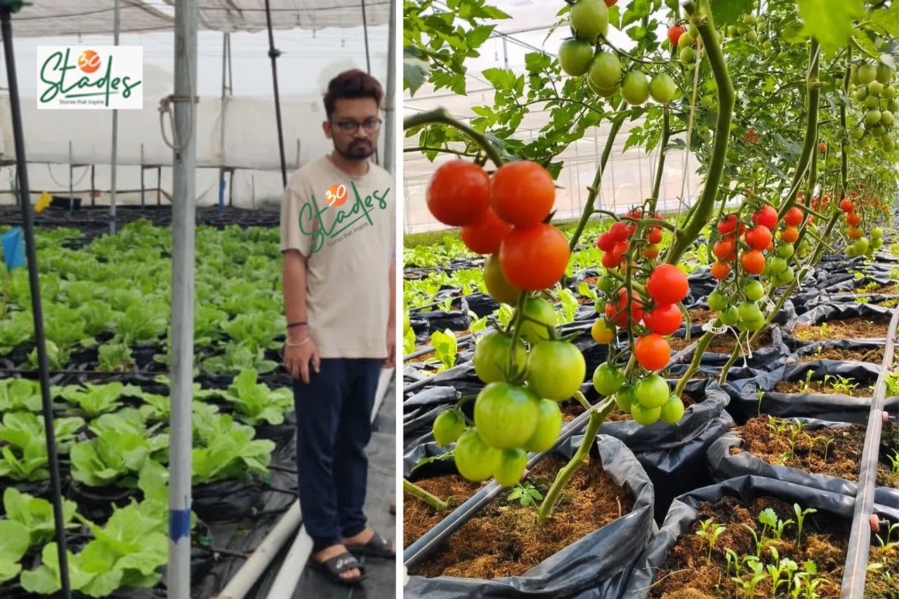 Samendra Singh Deo at his hydroponic unit in Hemgir