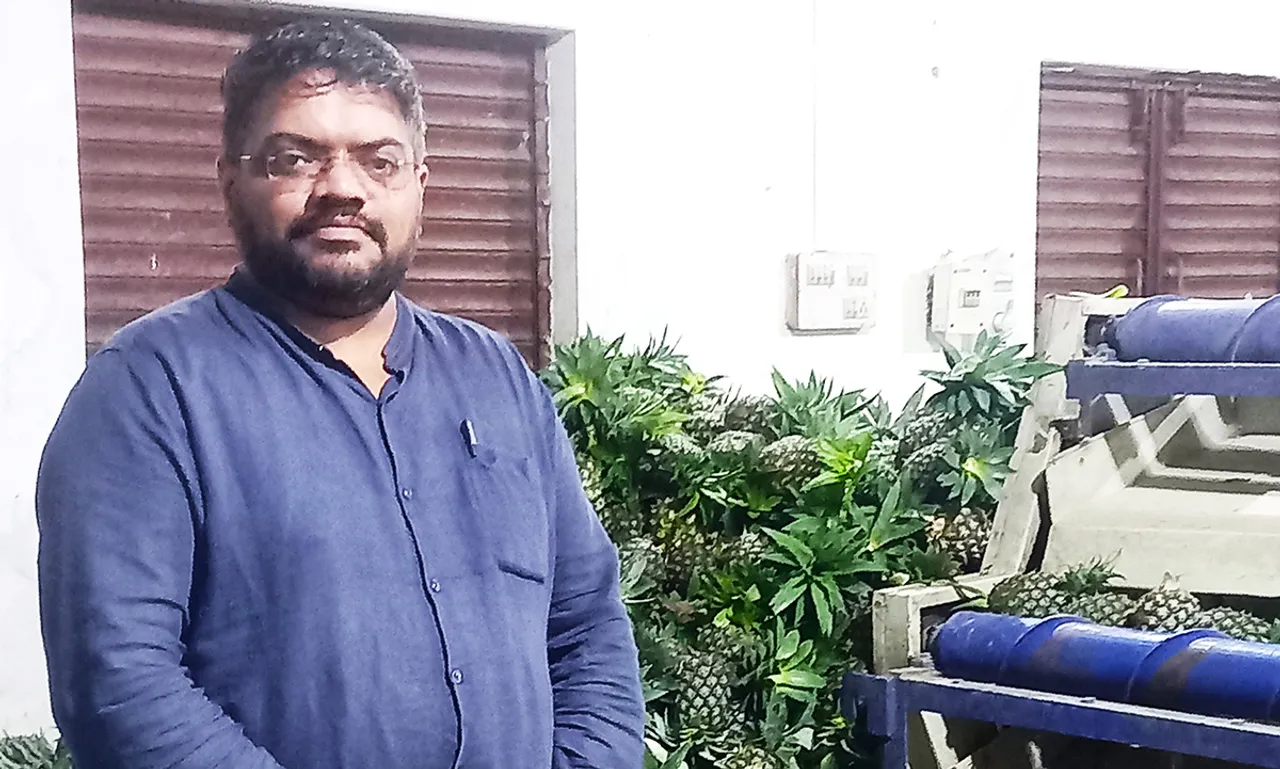 Adwait Kulkarni at his food processing plant in Kumarghat, Tripura