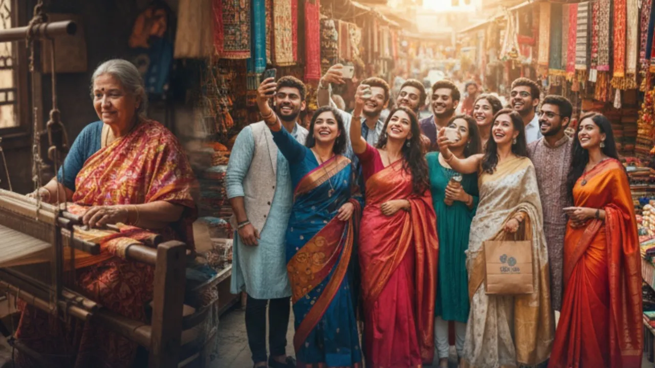 "India's 'Swadeshi 2.0' campaign ignites domestic textile demand, empowering artisans & boosting local manufacturing. #MakeInIndia #IndianTextiles"