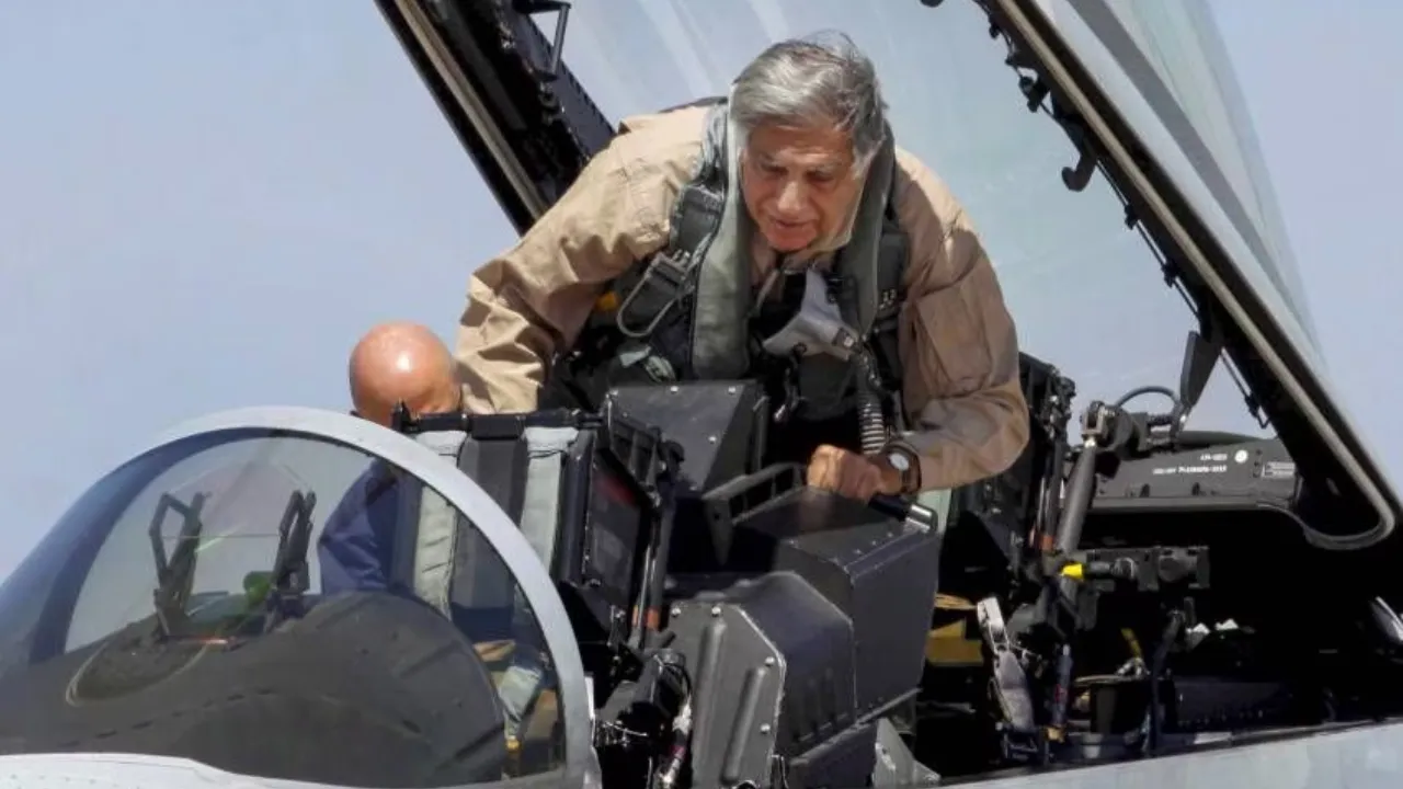 Ratan Tata flying F-16 Falcon