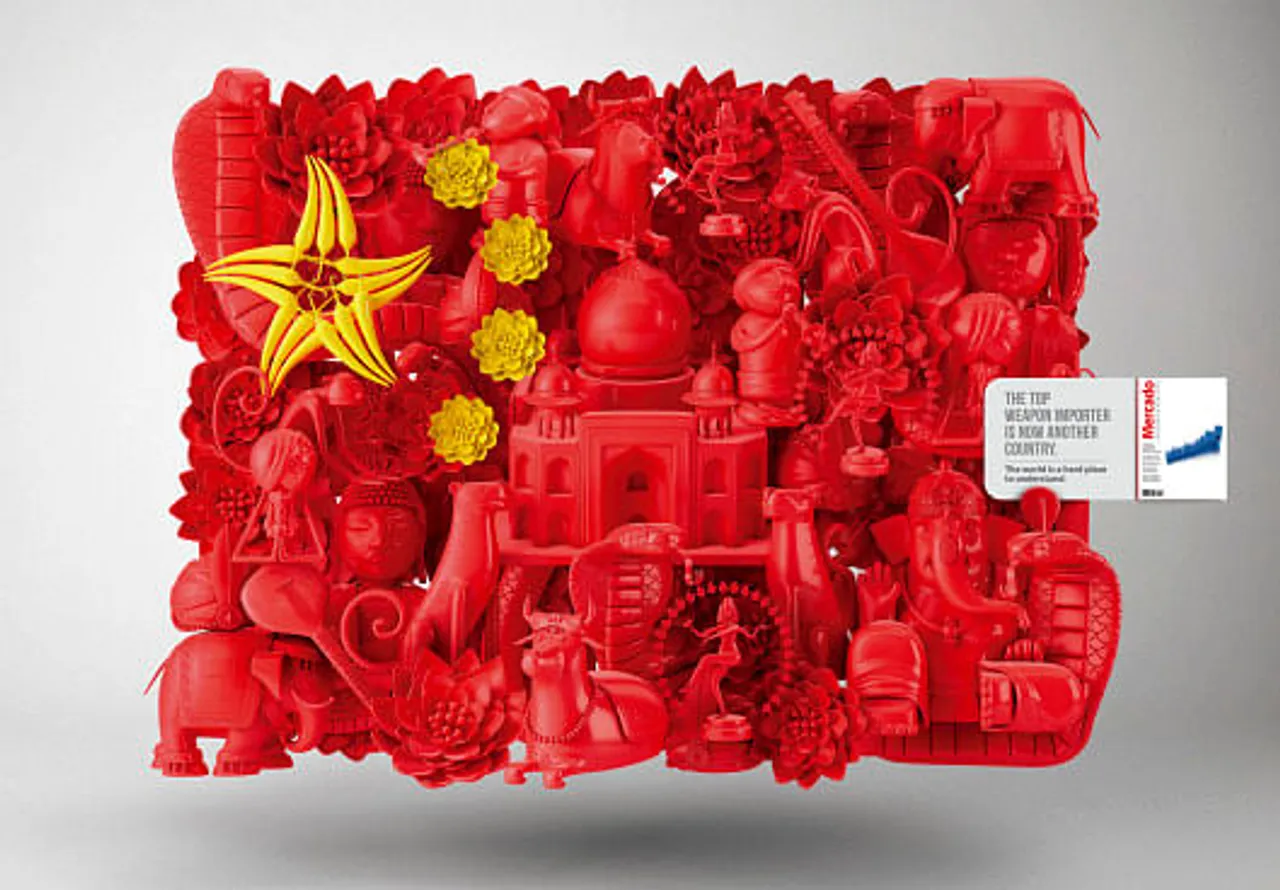 China-India Flag