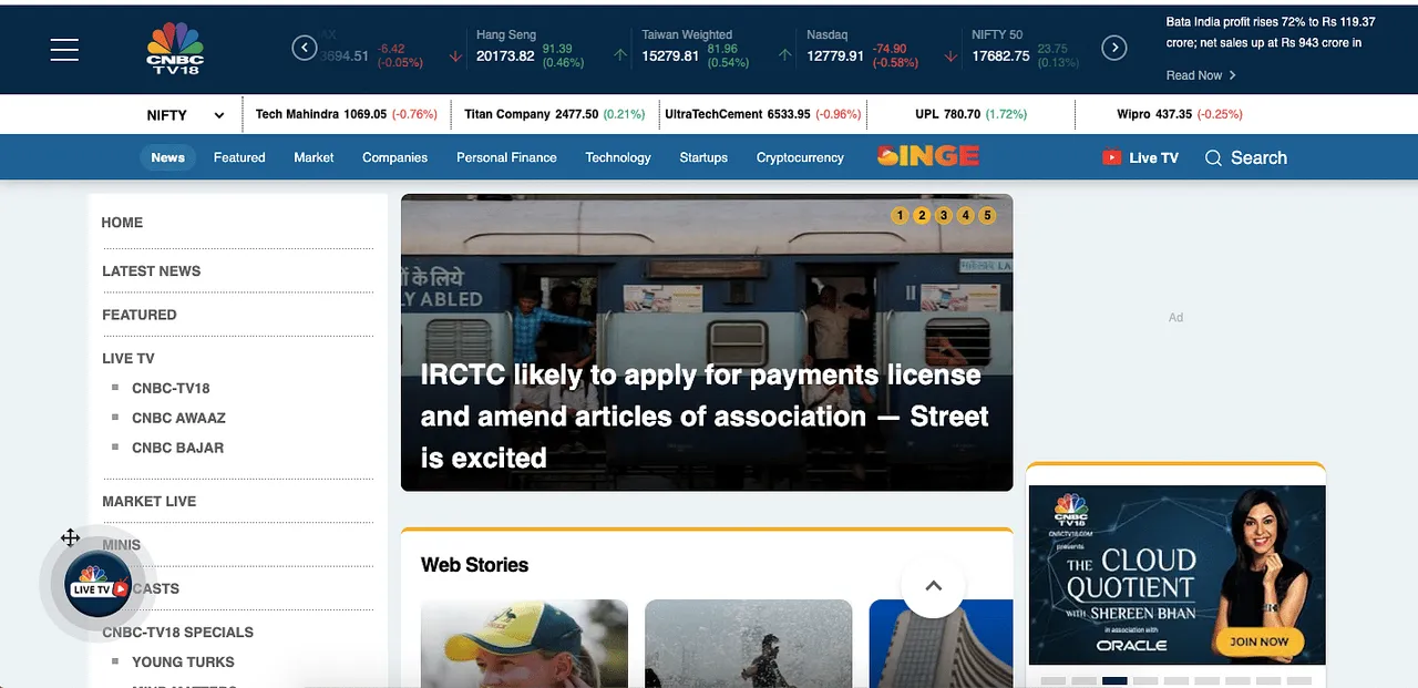 CNBCTV18.com redefines news consumption with launch of interactive features