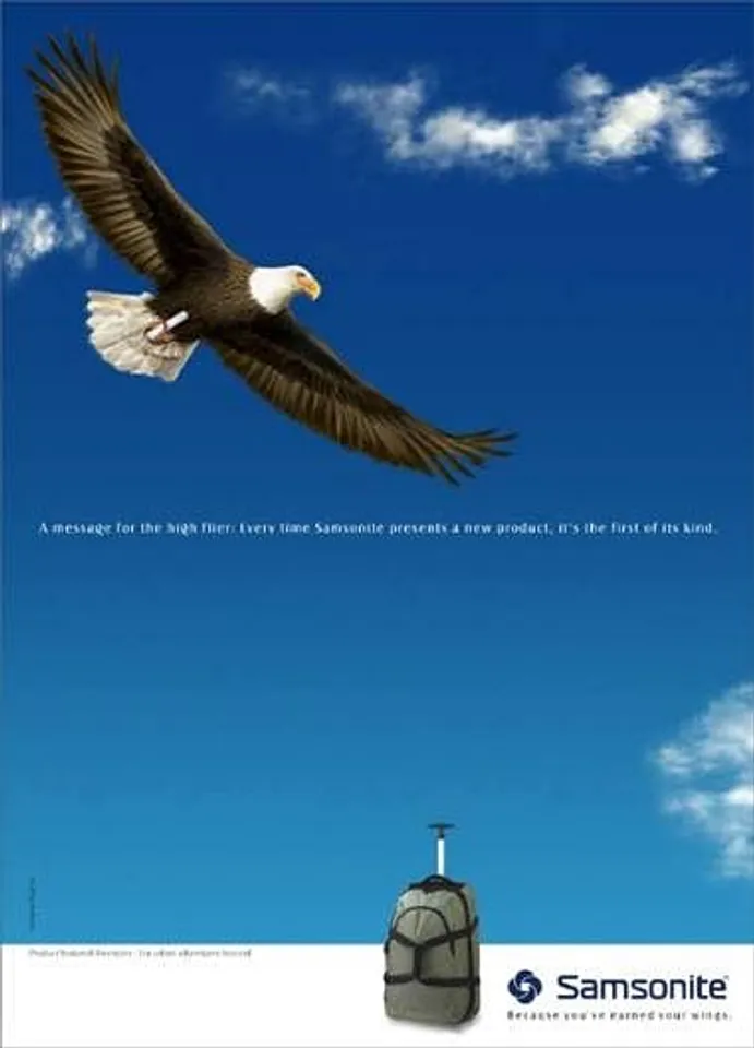 A message for the high flier: Every time Samsonite presents a new product, it's the first of its kind.