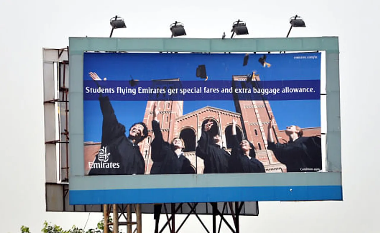Students flying emirates - hoarding 
