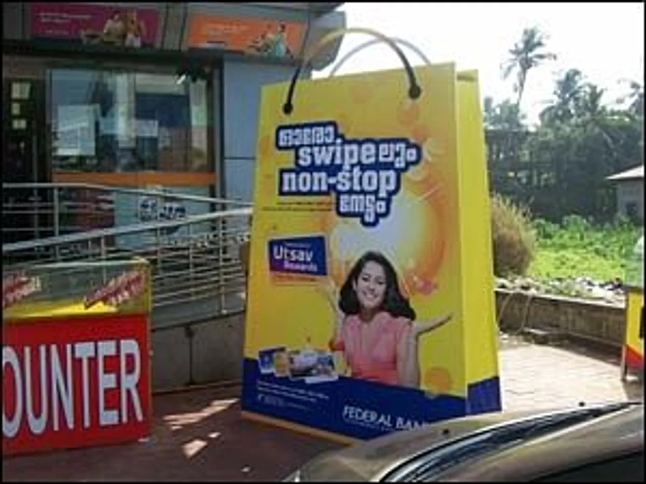 Federal Bank creates giant shopping bags to promote debit card loyalty programme