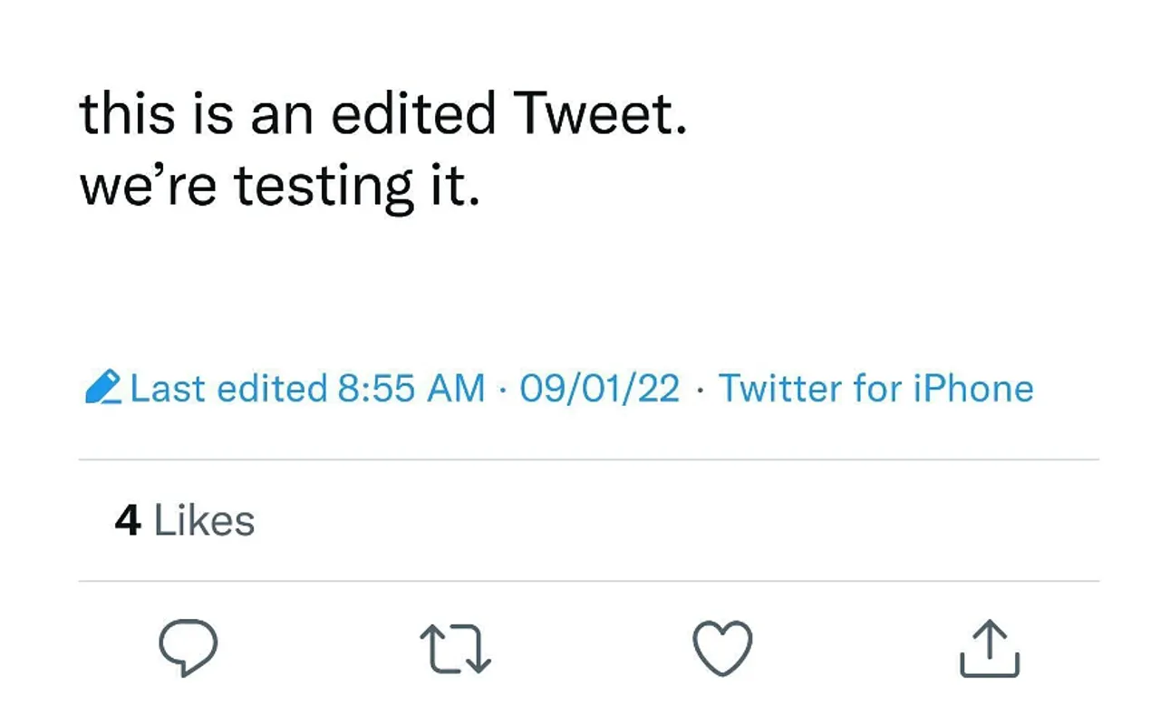 Twitter experiments with tweet edits