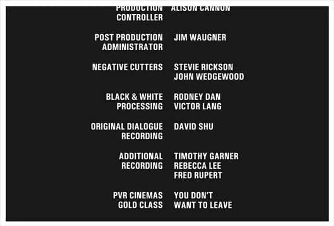 Cinema Credits
