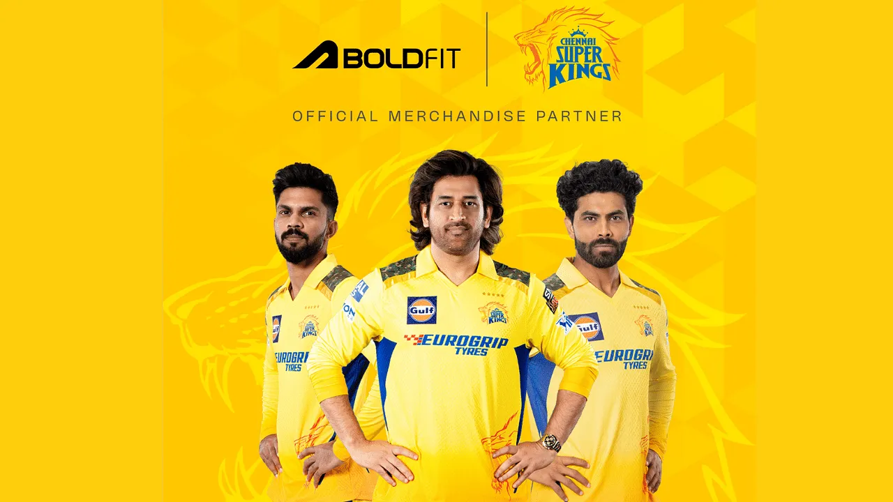 Boldfit becomes the official Merchandise Partner of Chennai Super Kings for IPL 2024 
