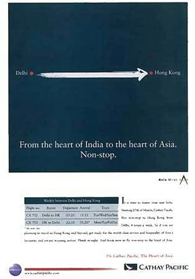 From the heart of India to the heart of Asia. Non-stop.