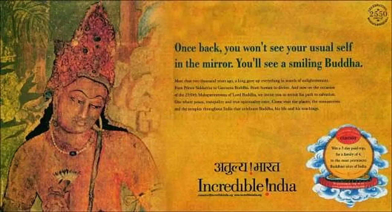 Once back, you won't see your usual self in the mirror. You'll see a smiling Buddha.