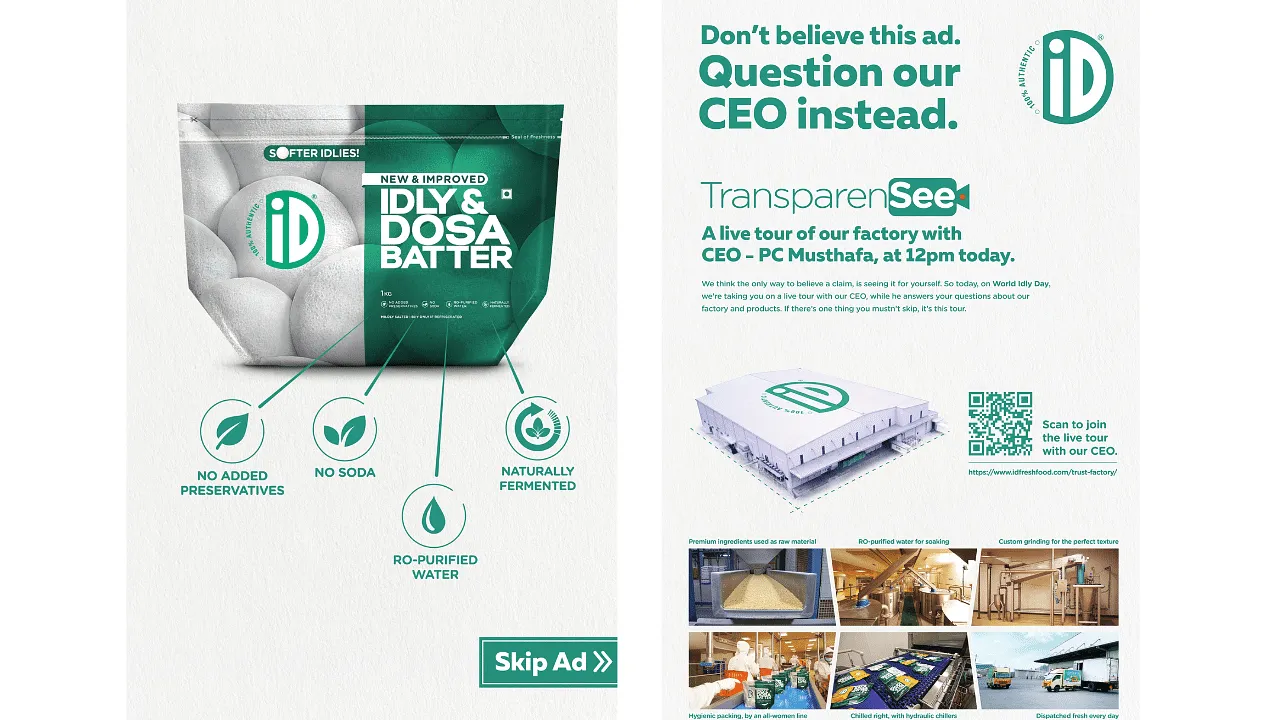 iD Fresh Food's innovative print campaign with 'skip ad' feature