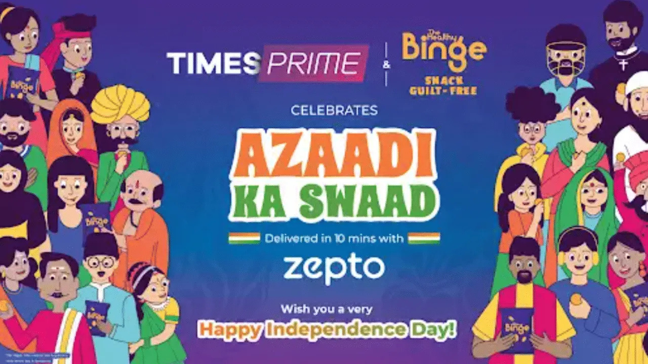 Zepto, Times Prime, and The Healthy Binge unite for 'Azaadi ka Swad': A mix of patriotism, health, and fast delivery