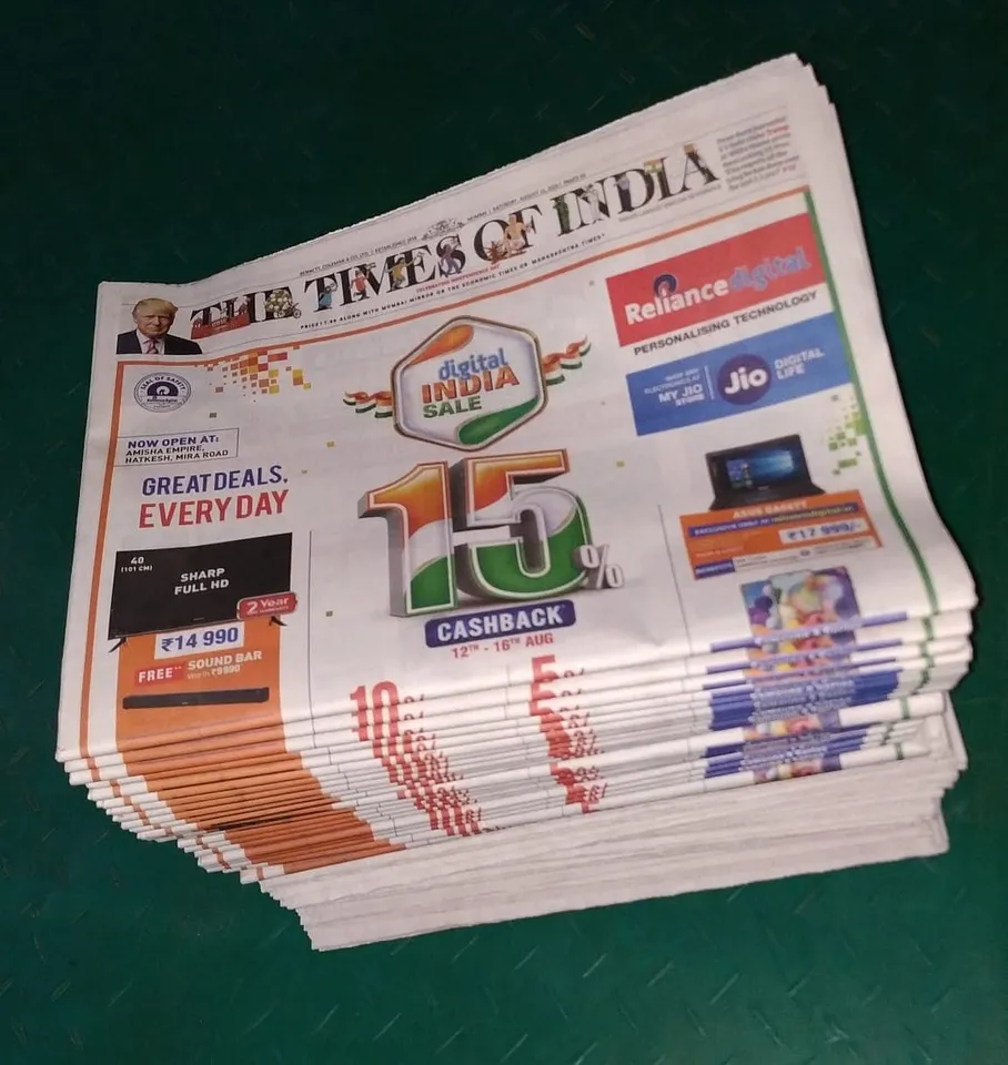 The Times of India makes it a bumper issue across key markets on Independence Day