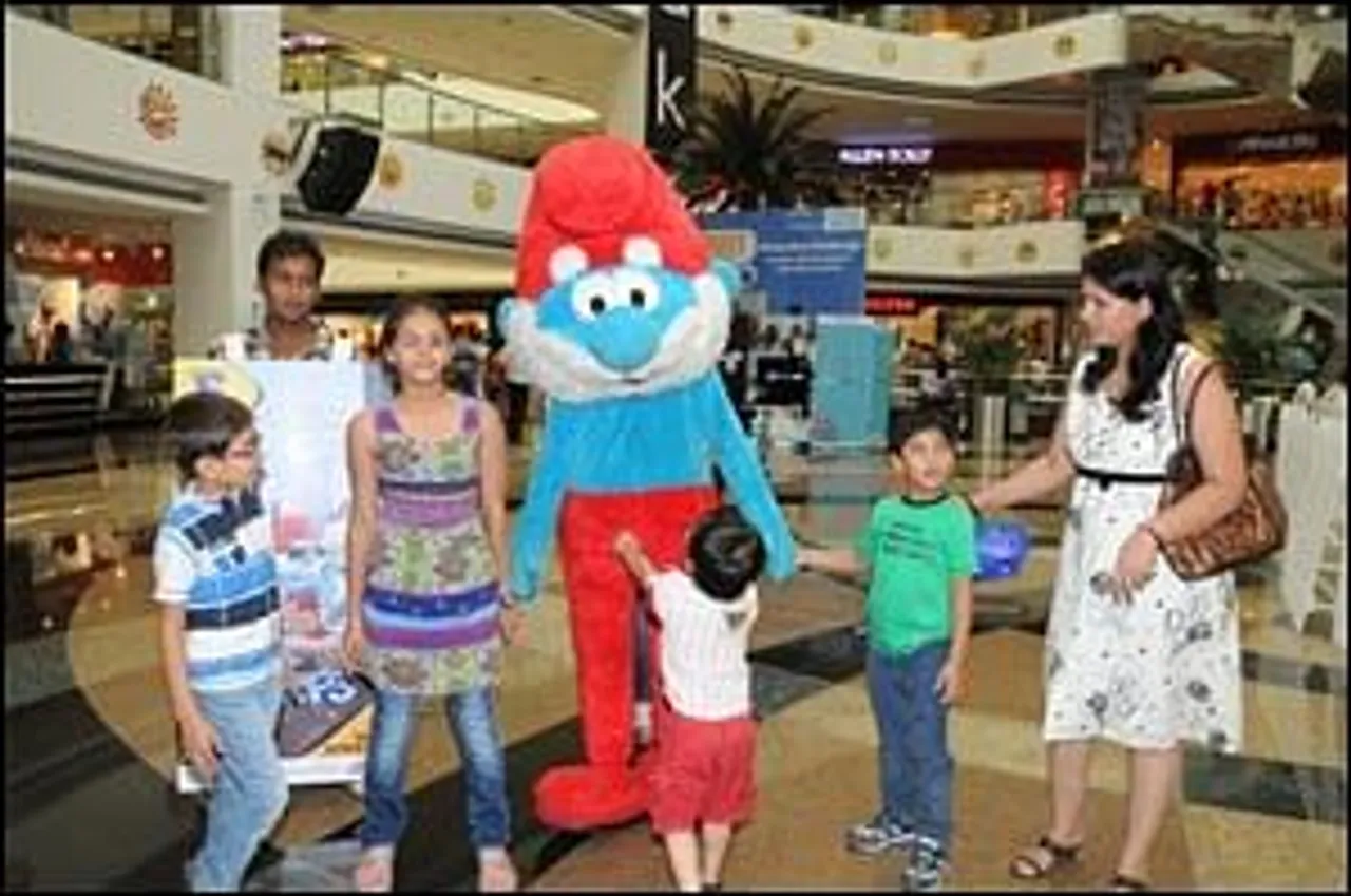 Pix brings Smurf'd touch to malls
