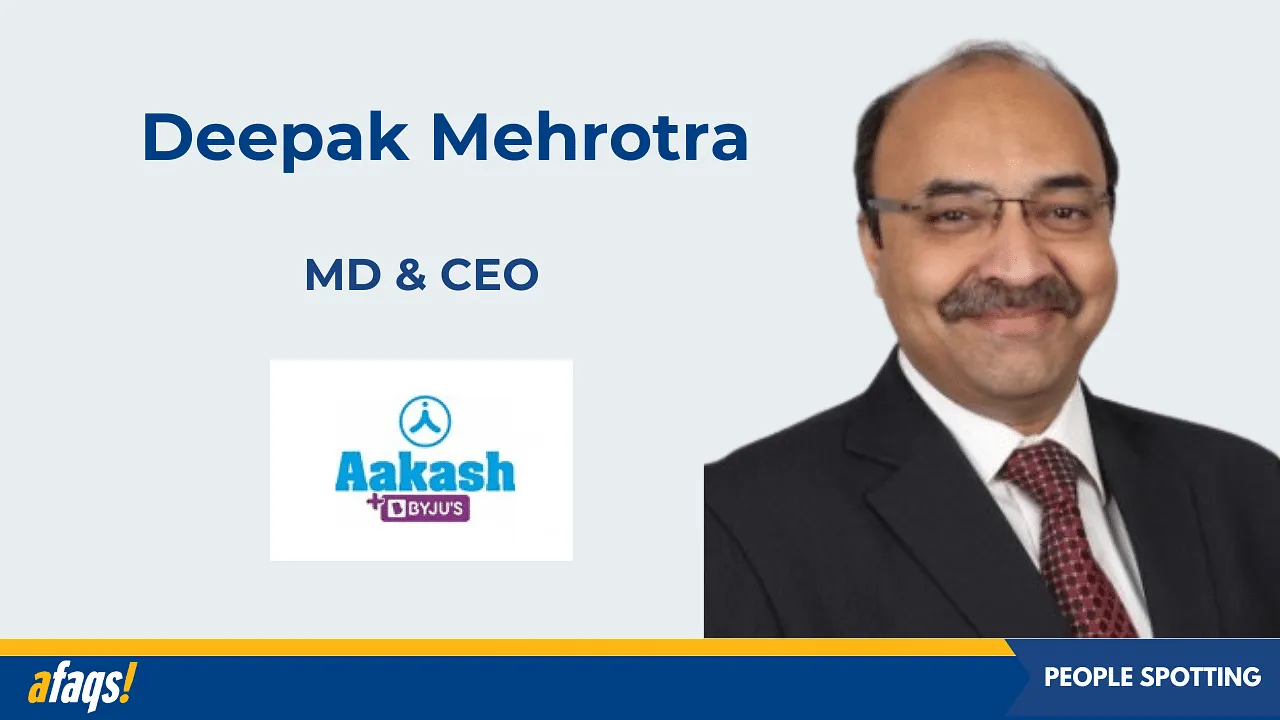 Byju's Aakash appoints Deepak Mehrotra as MD & CEO