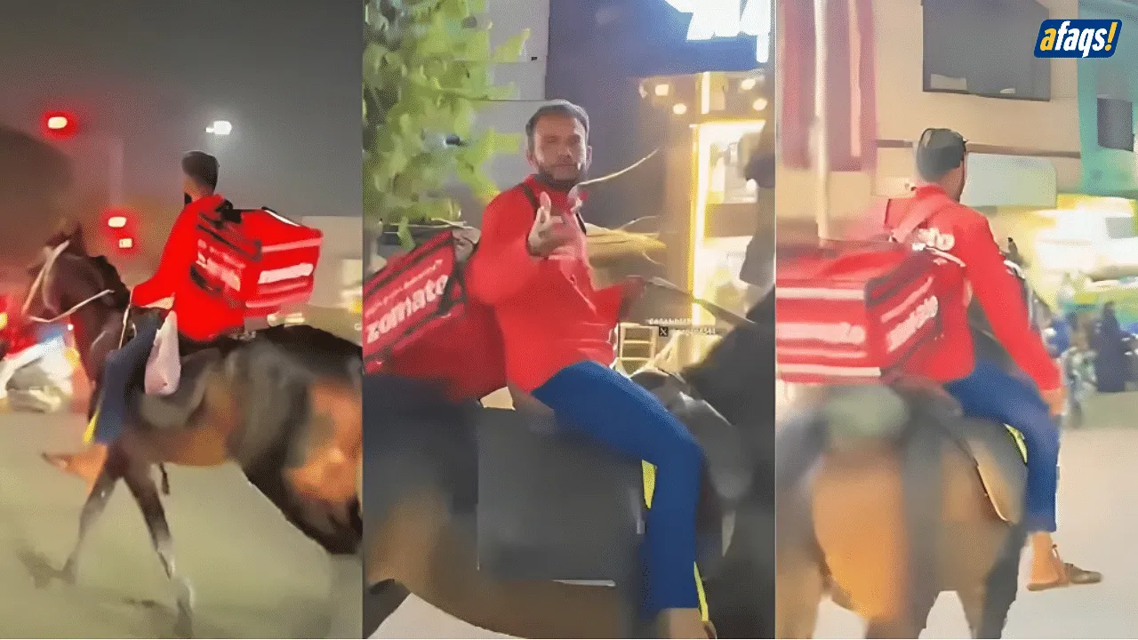 Video of Zomato 'rider' on horseback in Hyderabad goes viral