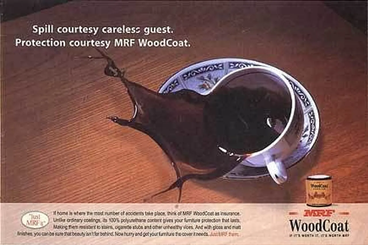 Spill courtesy careless guest. Protection courtesy MRF WoodCoat.