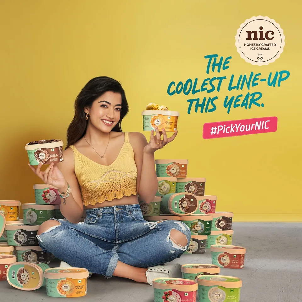 NIC Honestly Crafted Ice Creams announces Rashmika Mandanna as Brand Ambassador