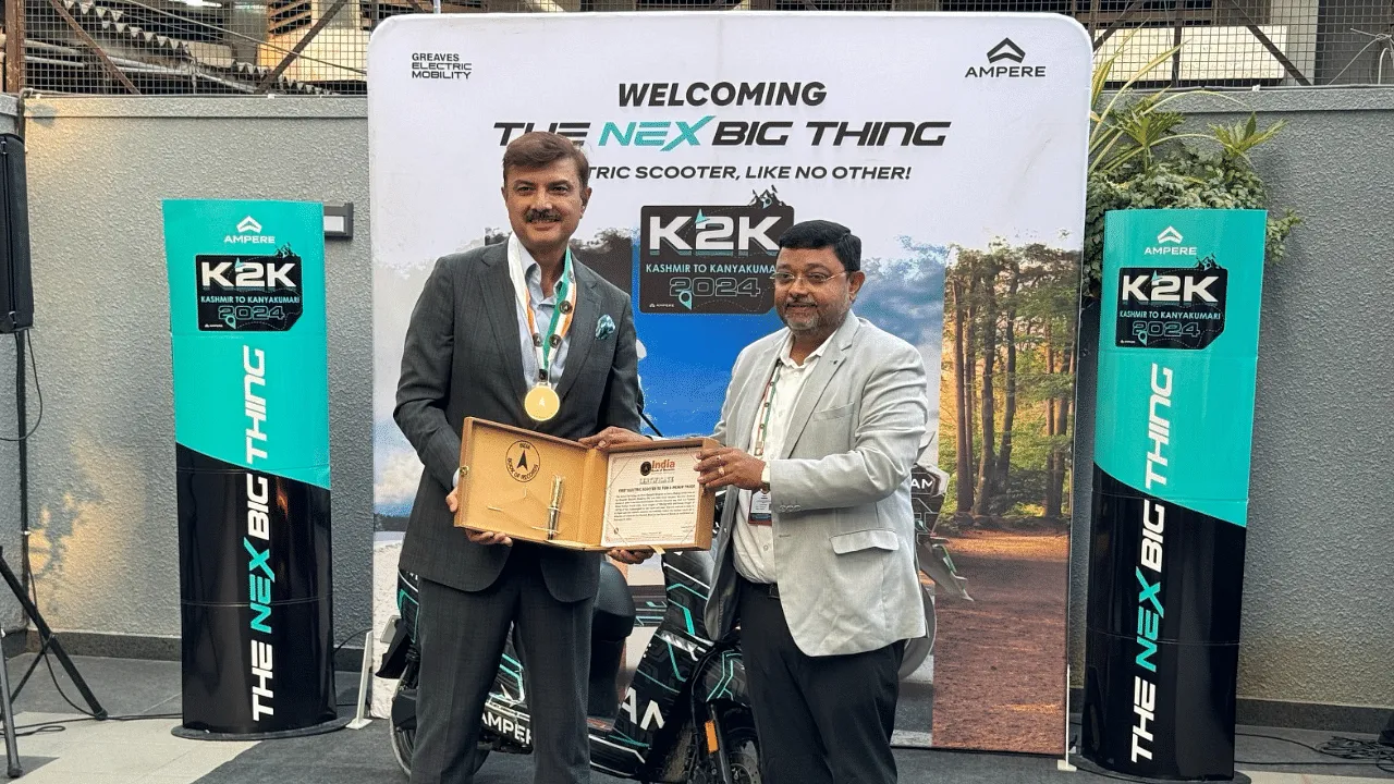 Ampere's #TheNexBigThing breaks India Book of Record on Kashmir to Kanyakumari journey