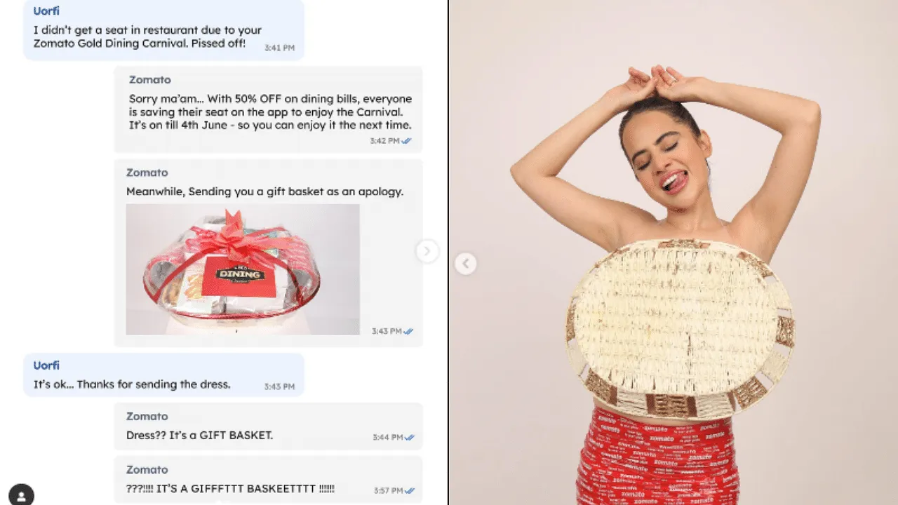 Uorfi Javed accuses Zomato; turns out to be ad