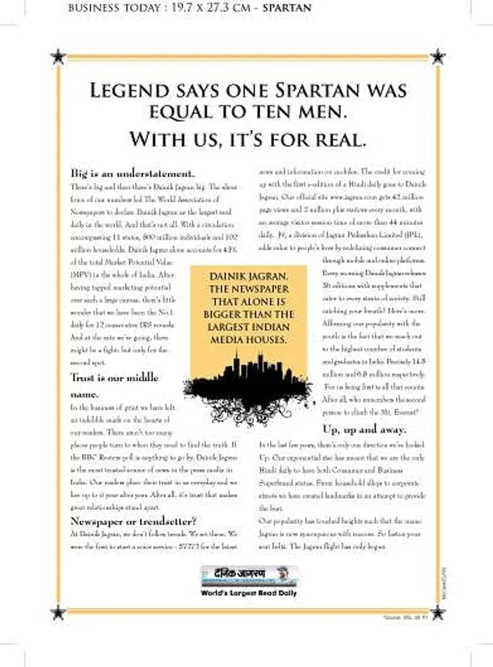 Legend says One Spartan was equal to Ten Men ... With us , it's for Real
