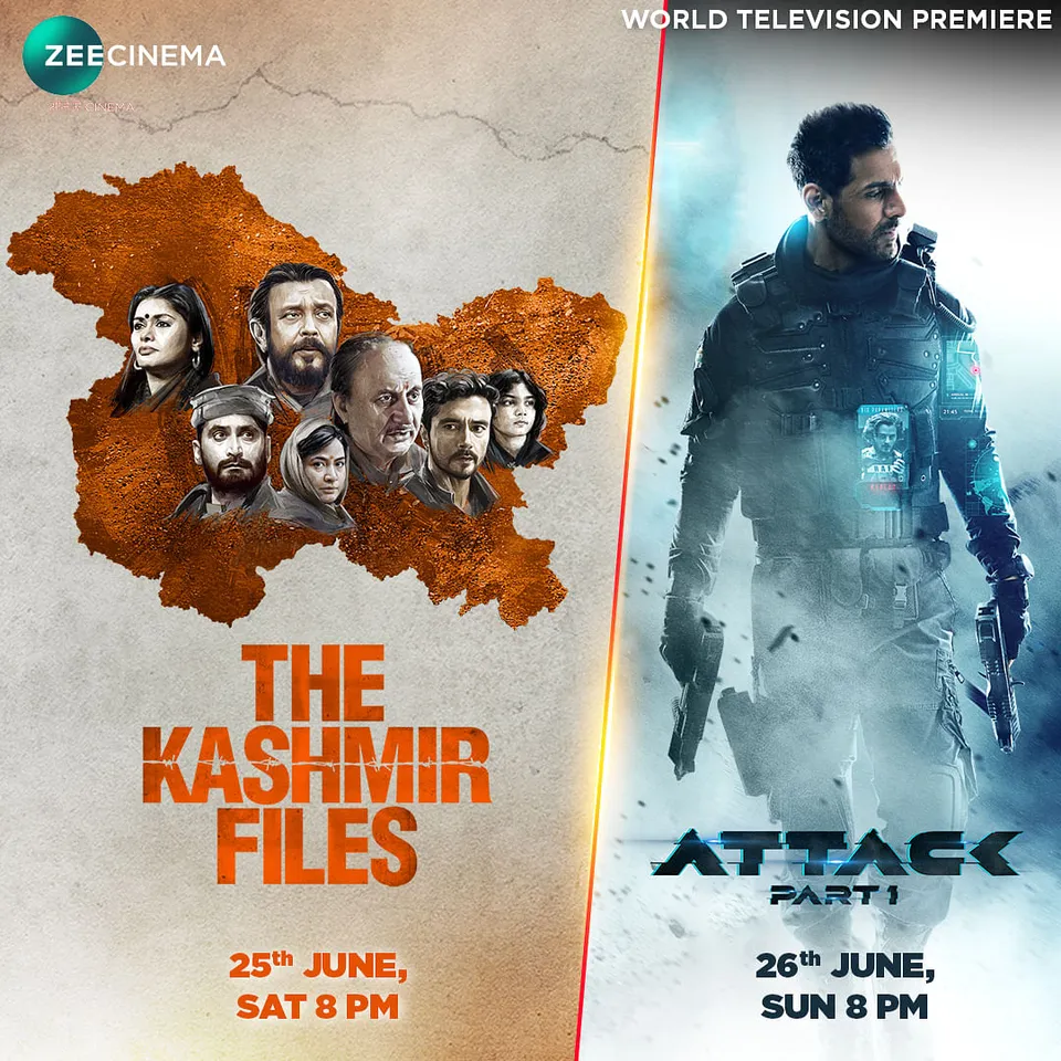 Zee Cinema brings World Television Premiere of ‘The Kashmir Files’ and ‘Attack’