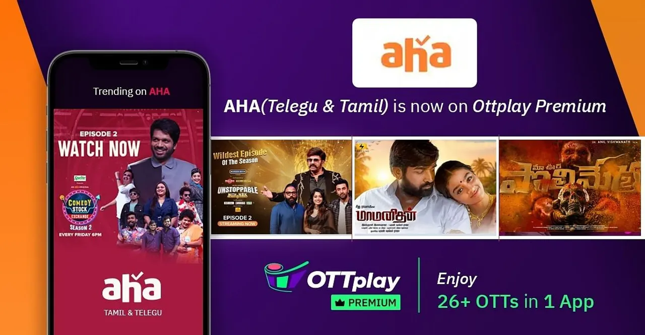 OTTplay Premium adds more regional flavor with aha Telugu & Tamil