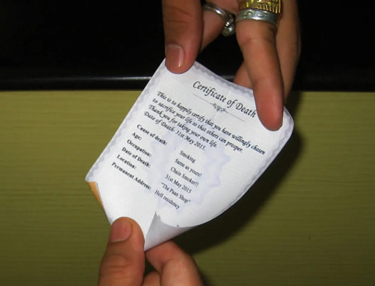 Certificate of death