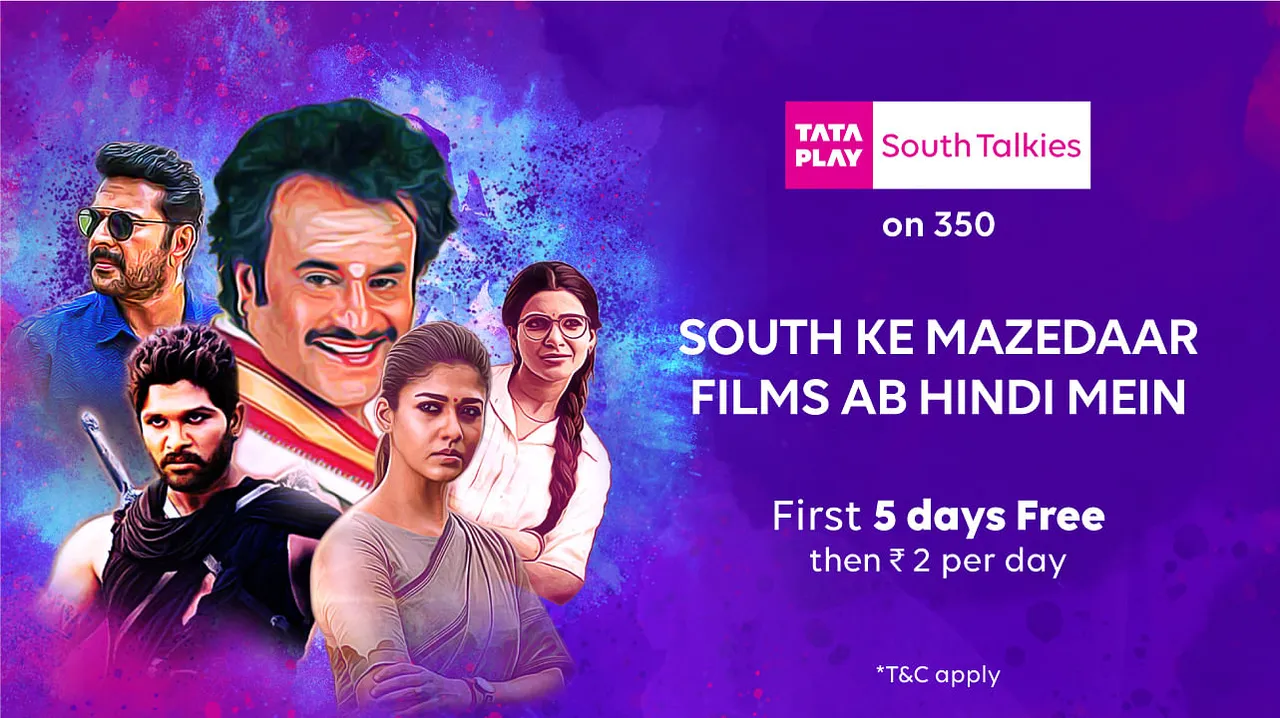 Watch your favourite South films now in Hindi with Tata Play South Talkies 