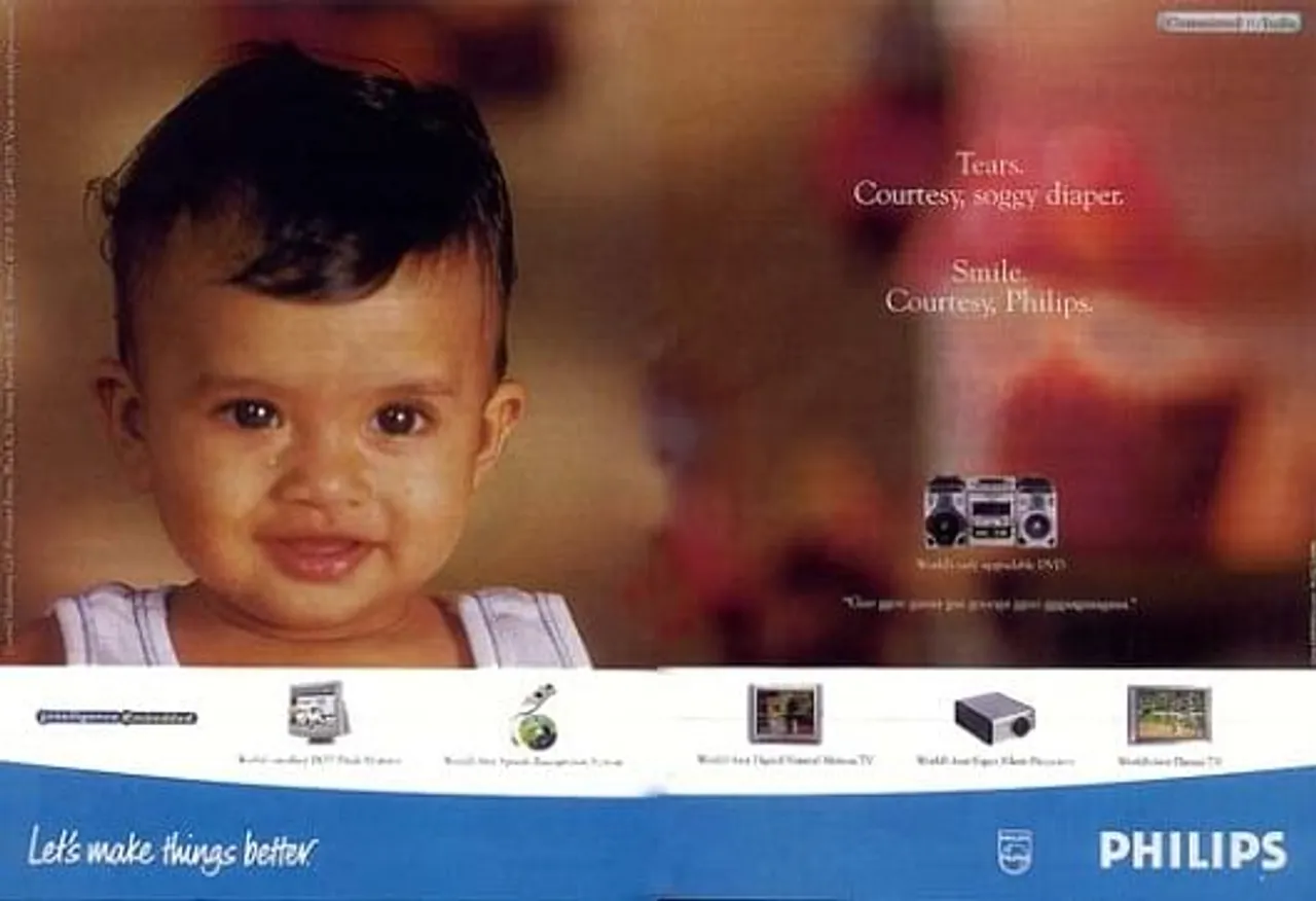 Tears. Courtesy, soggy diaper. Smile. Courtesy, Philips.