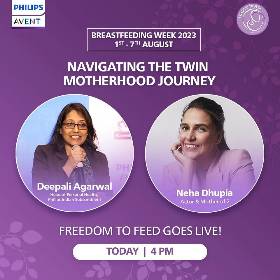 Philips Avent collaborates with Neha Dhupia and Freedom to Feed for World Breastfeeding Week 2023