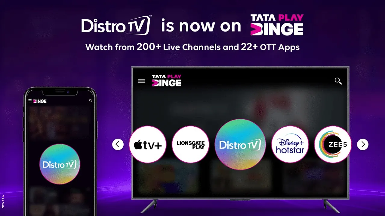 DistroTV is now on Tata Play Binge
