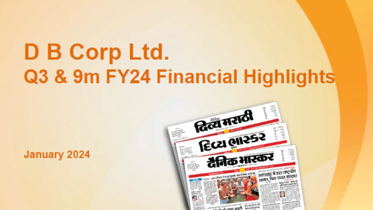 DB Corp registers 18.4% YOY growth in advertising revenue in Q3 FY2024