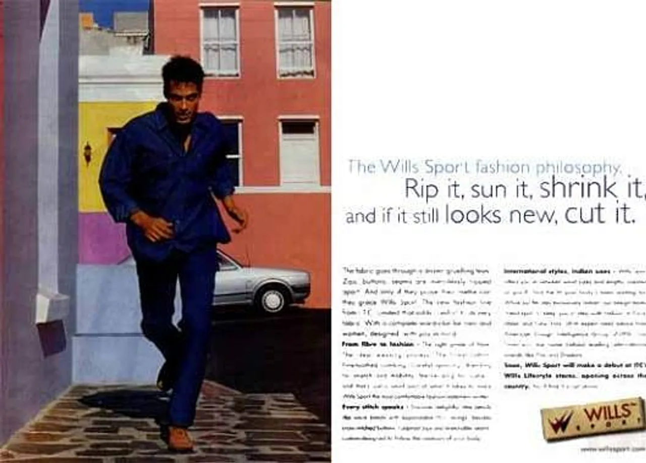 The Wills Sport fashion philosophy. Rip it, sun it, shrink it, and if it still looks new, cut it.