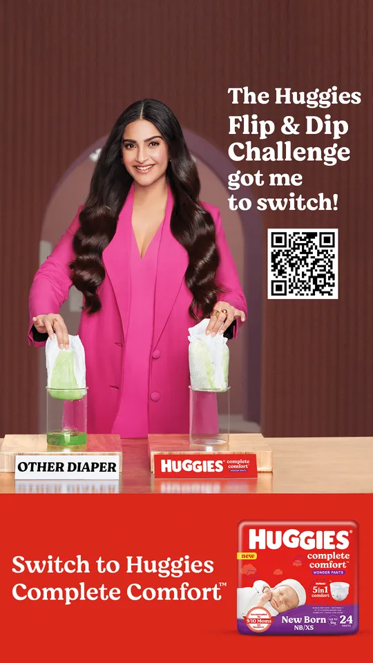 Huggies challenges Sonam Kapoor Ahuja with the #HuggiesFlipAndDipChallenge in their new campaign