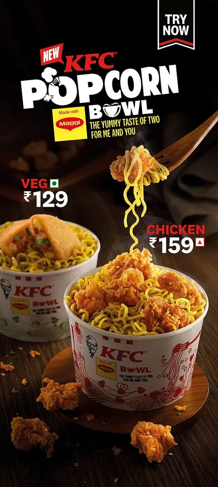 KFC Popcorn bowl made with Maggi