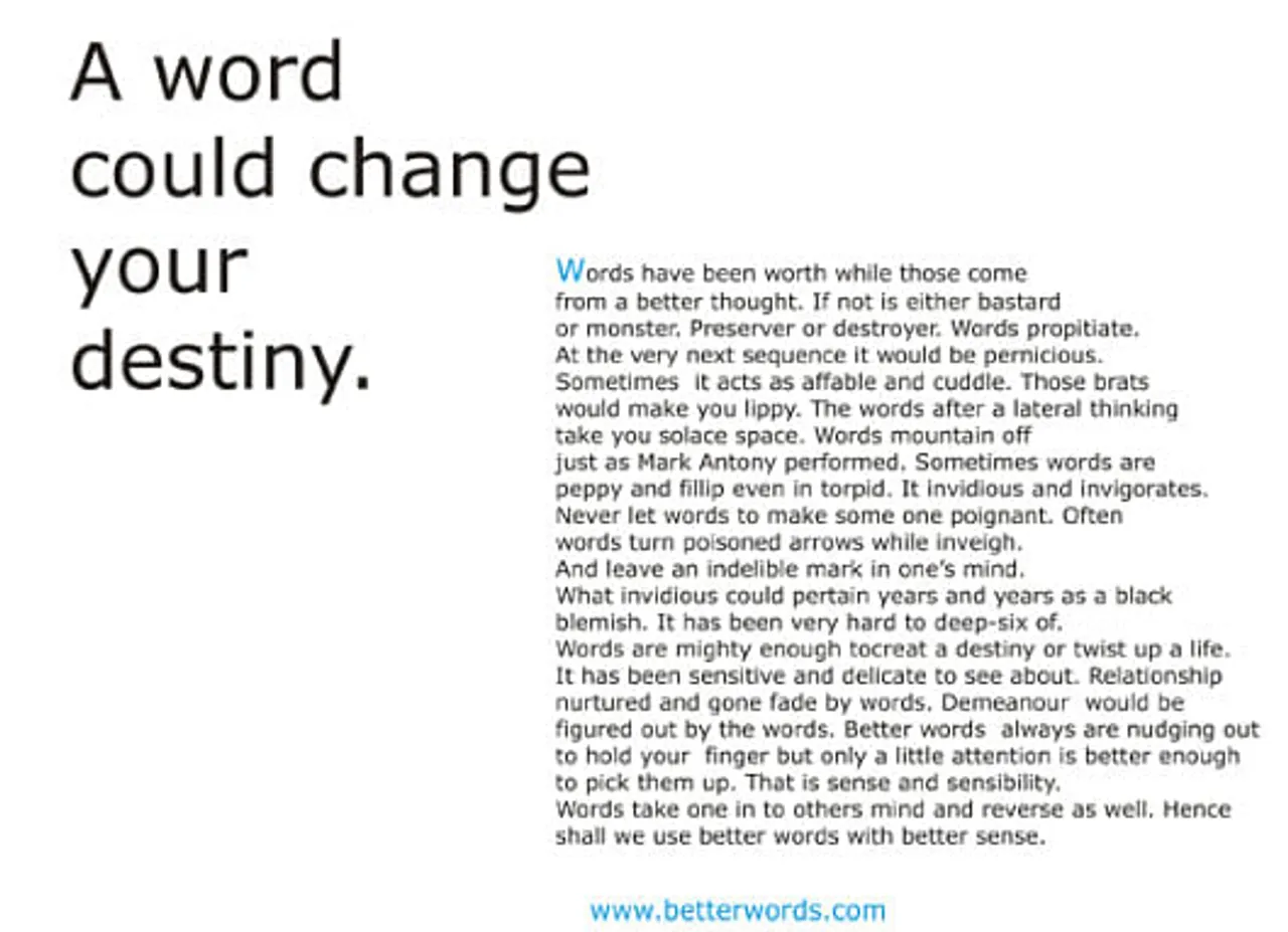 A word could change your destiny