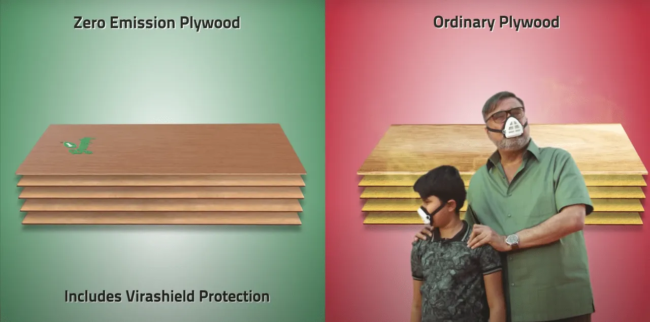 Plywood advertising moves beyond viruses and strength