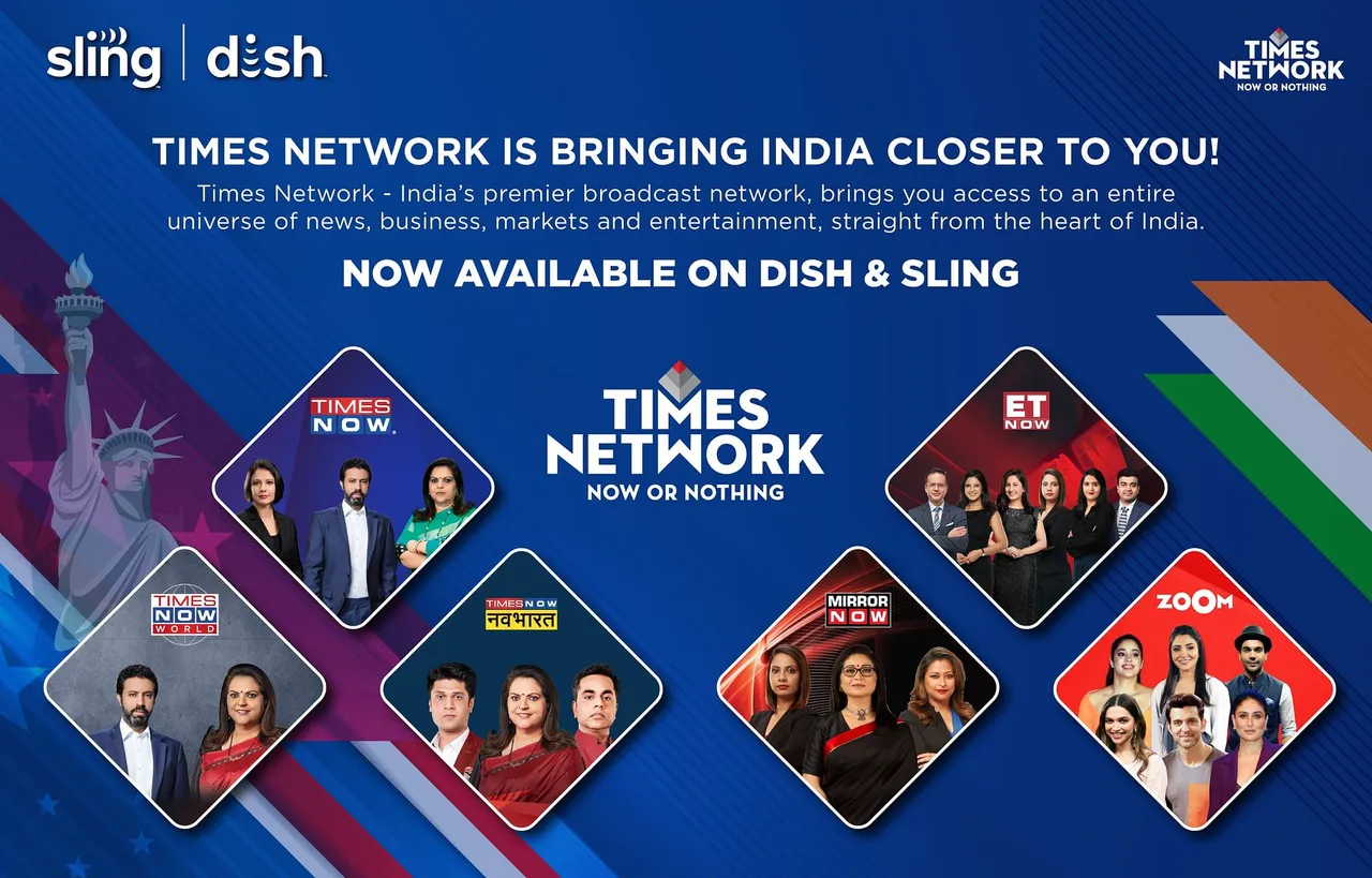 Times Network expands its global footprint; launches 4 news channels on SLING TV in the US