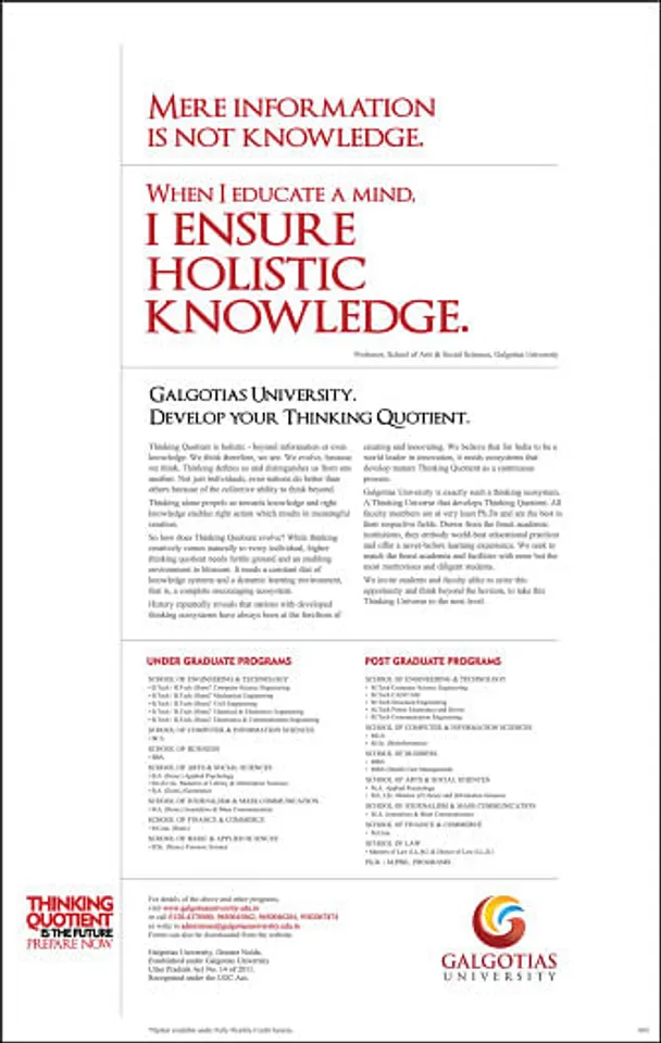 When I educate a mind, I ensure holistic knowledge