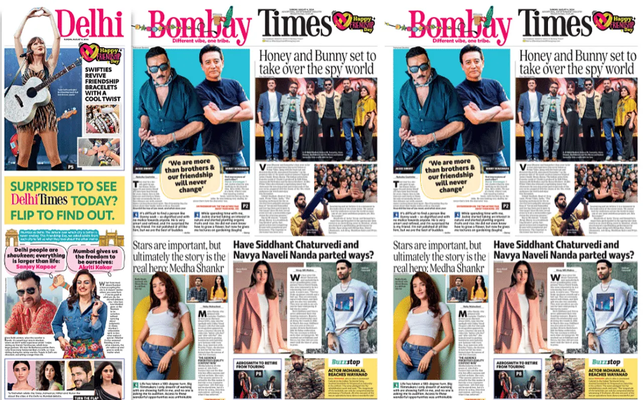 The Times of India Metro Supplements’ unique friendship day celebration