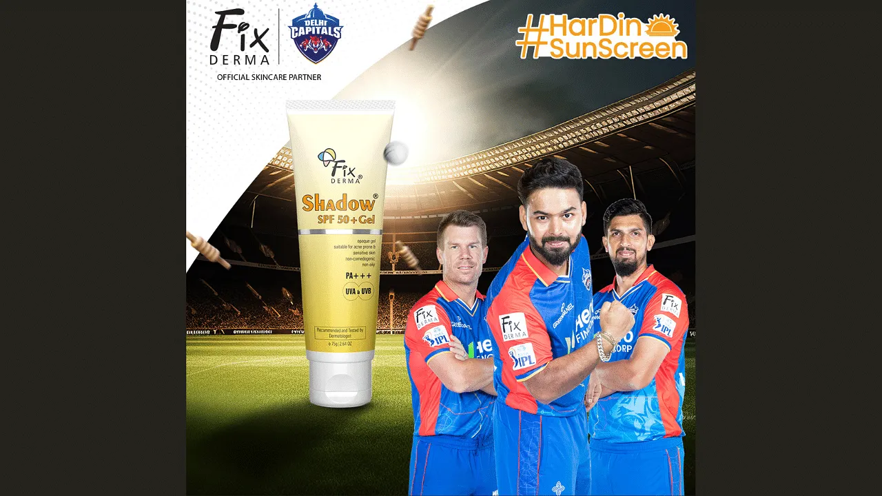 Fixderma partners with Delhi Capitals for IPL 2024, showcasing shadow sunscreen range