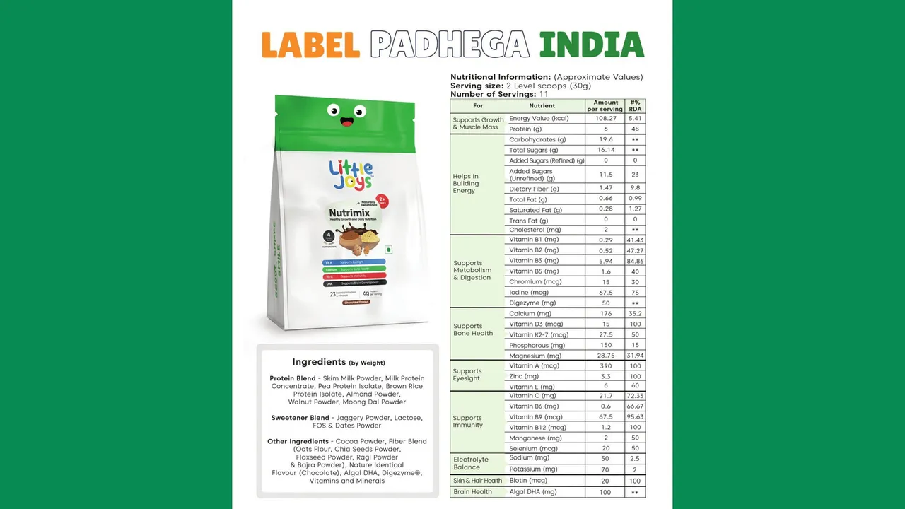 Little Joys publishes nutritional info in TOI to support ‘Label Padhega India’ initiative 