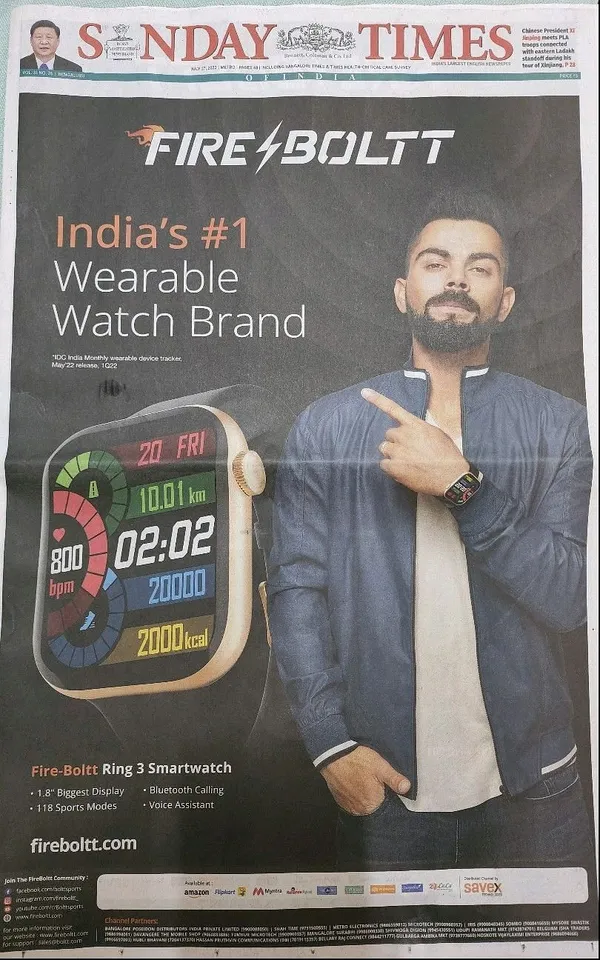 Fire Boltt's 'wearable watch' print ad draws flak on social media