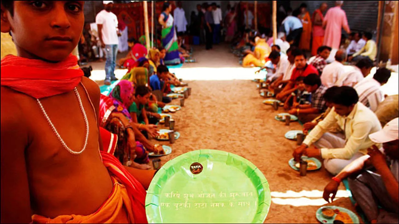 Tata Salt at Kumbh Mela: One lakh branded plates, 35 tonnes of salt, 15 'akharas'