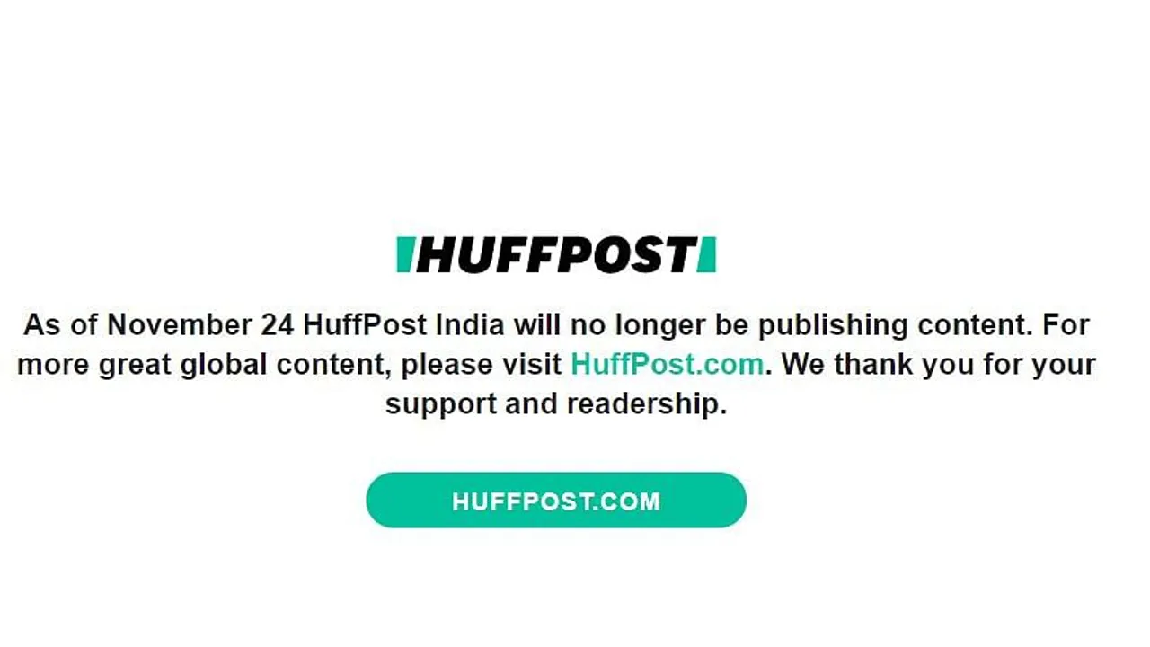 HuffPost India shuts shop; will no longer publish content from 24 November 2020…